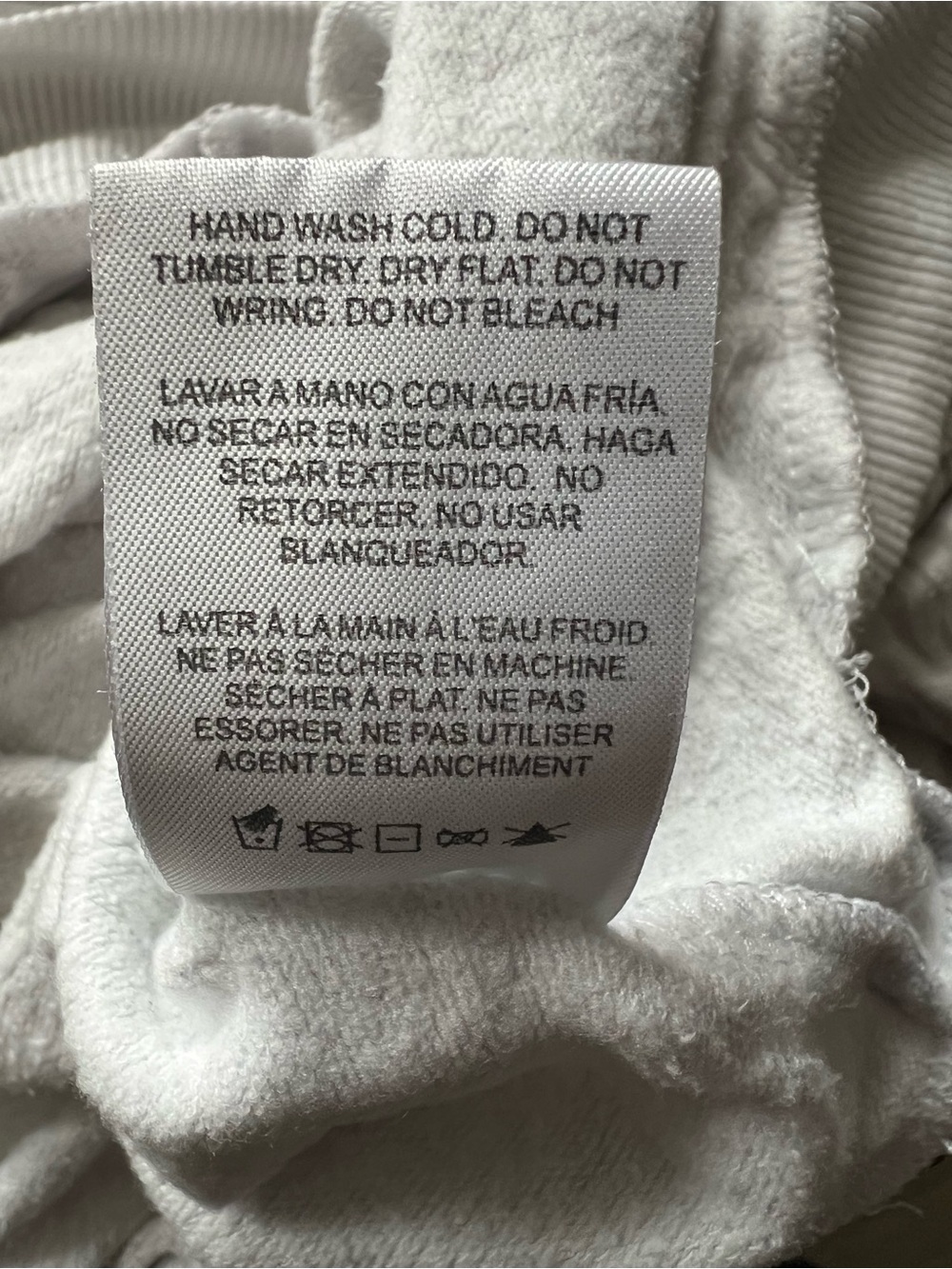 Thread & Supply Light Gray Palm Print on White Crewneck Sweatshirt S - Picture 6 of 6